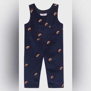 Navy Corduroy Football Embroidery Overalls, Size: 18-24 Months
